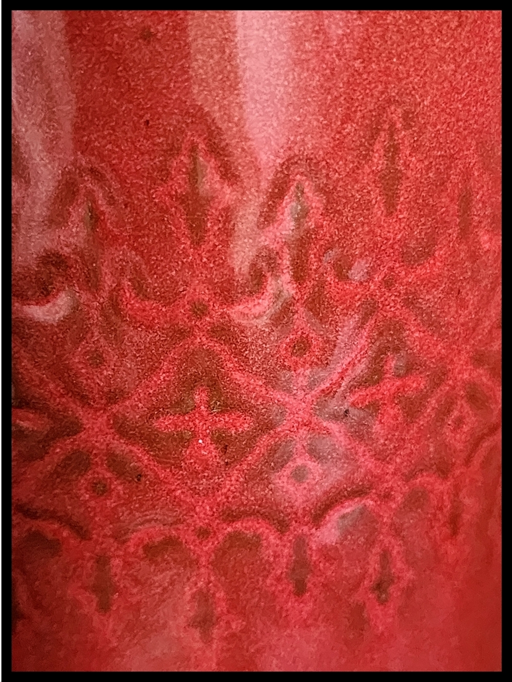 Magnolia Hearth & Hand Cross Etched Lace Design Stoneware Mug Large Rustic Red - Picture 3 of 6